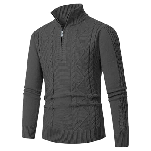 Cambkatl Men's Cable Knit 1/4 Zip Turtleneck Sweaters Slim Fit Long Sleeve Cozy 2025 Fall Winter Pullovers Jumper Tops