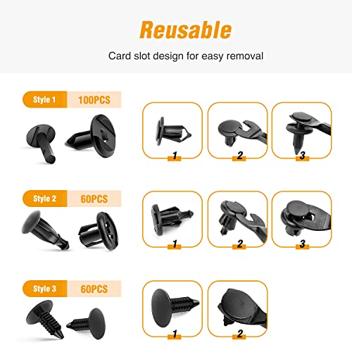 image for GOOACC 400PCS Universal Plastic Fender Clips, Push Bumper Fastener Riv