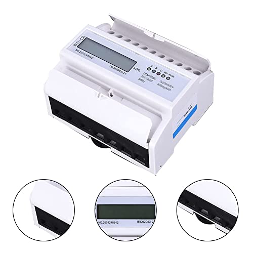 Image of 3 Phase 4 Wire Energy Meter 230 /400V 5-100A Digital Electric Power Meter Energy Consumption KWh Meter Rail Type Installation 35mm