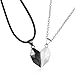 Catena yin yang Set collana coppia Magnete per collana Catena a denti di lupo Catena di ciondoli puzzle Catena in pelle regolabile Catena pendente a punta Con magnete Per fidanzata e fidanzato