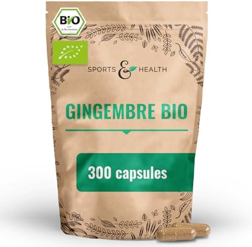 Gingembre gelule - BIO - 300 gélules pleines de gingembre bio - 6...