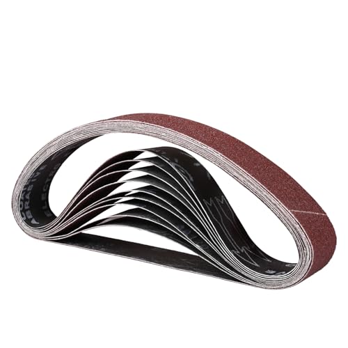 STEBRUAM 10 piezas Bandas de Lija 40 x 760 mm, 60/80/100/120/240 Mix grano Para Lijadora de Banda