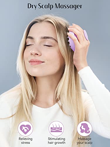 Heeta Scalp Massager For Hair Growth, Soft Silicone Bristles To Remove Dandruff And Relieve Itching, Scalp Scrubber For Hair Care Relax Scalp, Shampoo Brush For Wet Dry Hair, Upgraded Material, Purple #TOP3