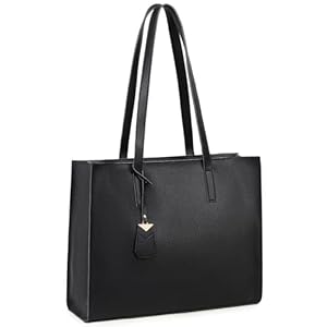 MORGLOVE Faux leather Tote Bags with Zipper Large Capacity Womens Handbags Shoulder Bags Work Bag for City Walk Daily Use Black