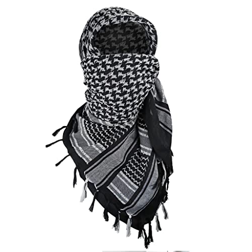 Luxns Cachecol militar Shemagh Tactical Desert / 100% algodão keffiyeh cachecol envoltório para home
