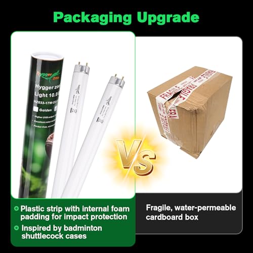 Hygger zoo 2-Pack UVB Reptile Light 10.0 Bulb 15W T8 Fluorescent Desert Lamp UVA for Bearded Dragon Tortoise Reptile & Amphibian — view 6
