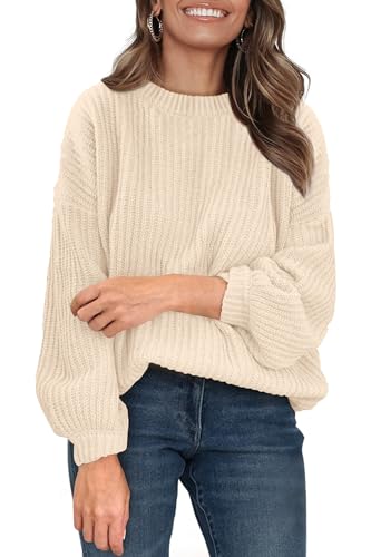 PRETTYGARDEN Fall Sweaters for Women 2025 Fashion Long Sleeve Casual Ribbed Knit Winter Clothes Pullover Jumper Tops