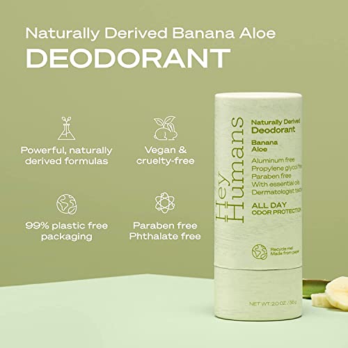 Hey Humans Natural Deodorant Variety Pack (1 Coconut Mint, 1 Rosewater Ginger, 1 Banana Aloe) 2 Oz Variety Pack #TOP3