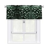 WHJSHOP Green Creeper Pattern Short Curtains with Valance Rod 54x18in - Curtain Valance Kitchen Bathroom Laundry Room Studio - Home Decor
