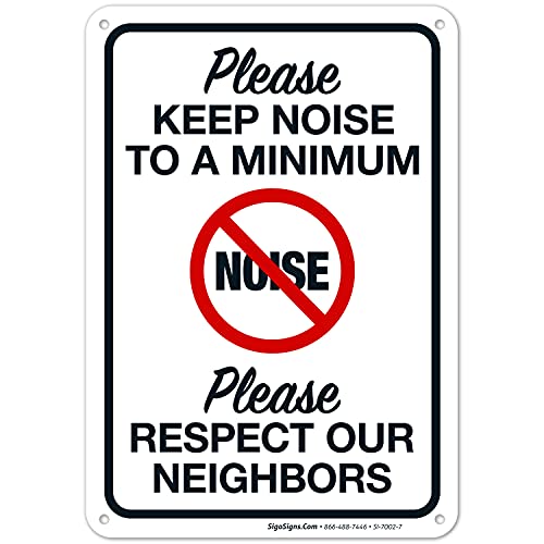 Keep Noise to A Minimum Sign, 10x7 Inches, Rust Free .040 Aluminum, Fade Resistant, Made in USA