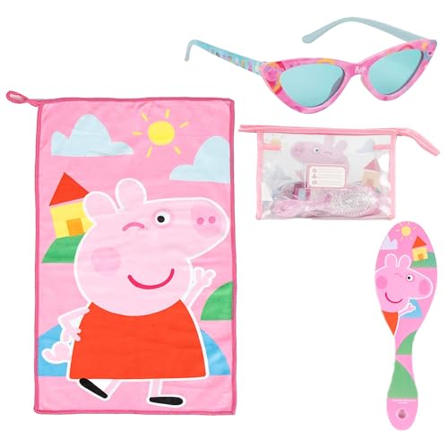 CERDÁ LIFE'S LITTLE MOMENTS Set Neceser Aseo Peppa Pig – Peine, Toalla y Bolsa + Gafas de Sol Peppa Pig UV400 (2–5 años)