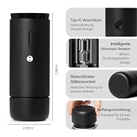 TIMEMORE Kaffeemühle, Tragbare Elektrische Kaffeemühle mit S2C-042-EI patentiertem achteckigem Mahlwerk, 30 Mahlstufen für Espresso/Pour-Over/Pressekanne/Moka Pot, Kompakte Bohnenmühle für Haushalt – Ansicht 2