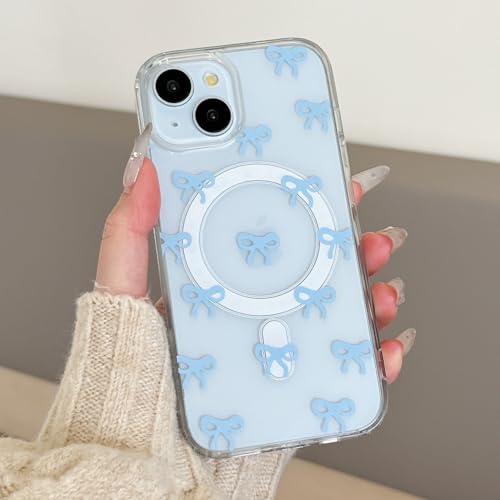 Coque iPhone 15 anti-choc transparente à joli nœud pour votre style au quotidien