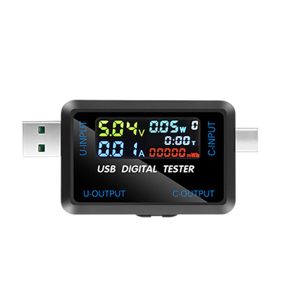 USB Tester, Color Screen LCD Digital Multimeter Voltage Meter Current Meter Voltage Current Meter for Testing USB and Type C Digital Devices (6527-Q)