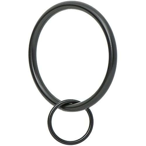 Ivilon Drapery Eyelet Curtain Rings - 2" Ring Loop for Hook Pins, Set of 14 - Black