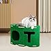 Baoblaze Cat Bed House Cave Sleeping Bed Sturdy Breathable Cat Enclosed House Tunnel Combo for Hide Rest Accessory, Green
