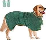 TMBMLPP Hundebademantel,Mit Klettverschluss Schnell Trocknend Badetuch, Sehr Saugfähig, Verstellbares Halsband und Taille Hunde Bademantel Gross,Dryup Cape Hund, Geeignet Für Große und Mittlere Hunde