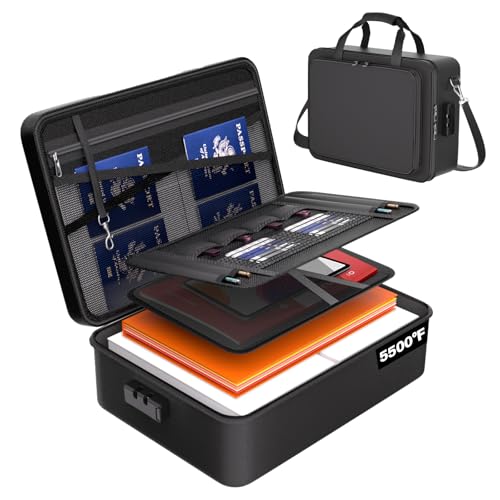5500°F Fireproof Document Box, Fire Proof Safe For Home Documents,
