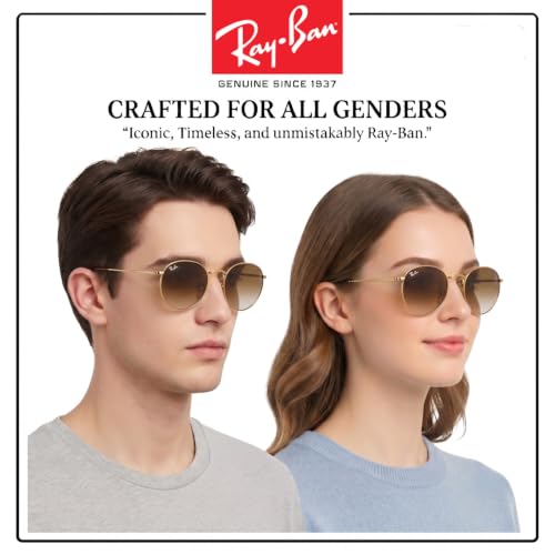 Image of Ray-Ban RB3447 ROUND METAL Round Shaped Sunglasses for Men with Official RAYBAN Eyewear Kit