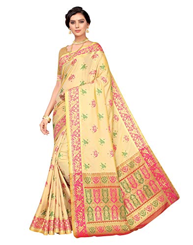 SIRIL Women's Banarasi Silk Saree with Blouse Piece