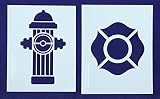 Fire Hydrant/Maltese Cross Stencils - 2 Piece Set - 8 X 10 Inches