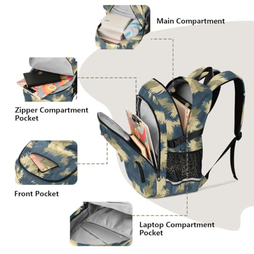 Mochila para laptop de 17.5" con diseño de oso azul y verde para escuela y trabajo 5
