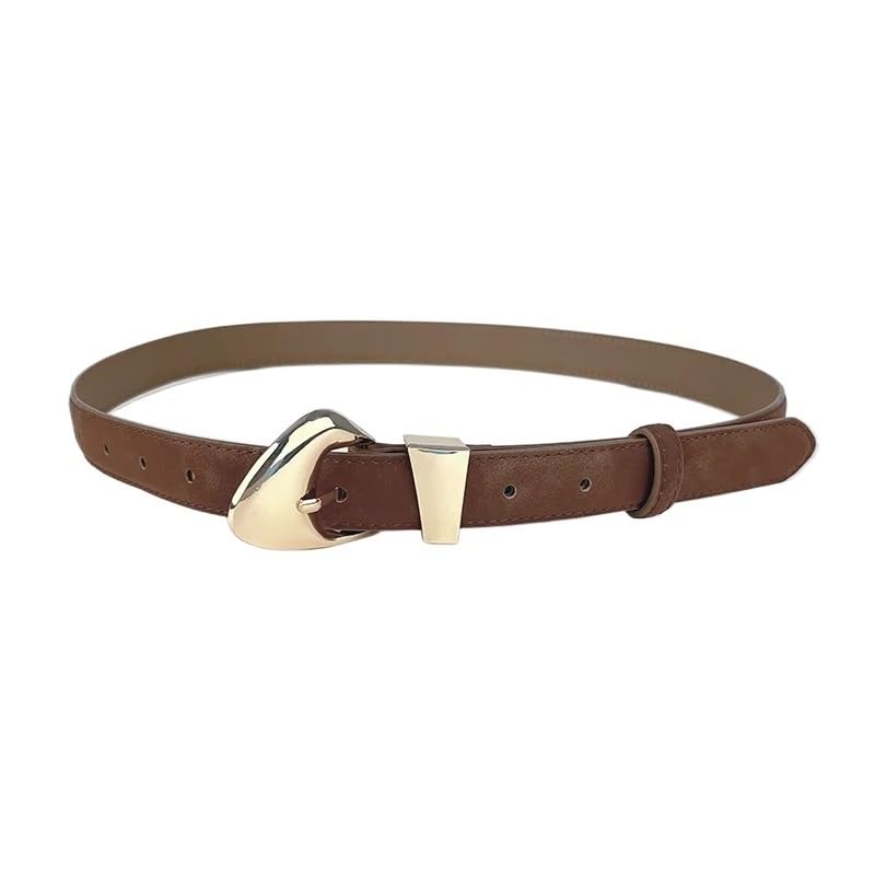 Women's Decorative Belt Women Leather Jeans Belt Strap Irregular Gold Silver Buckle Femme Leather Belt