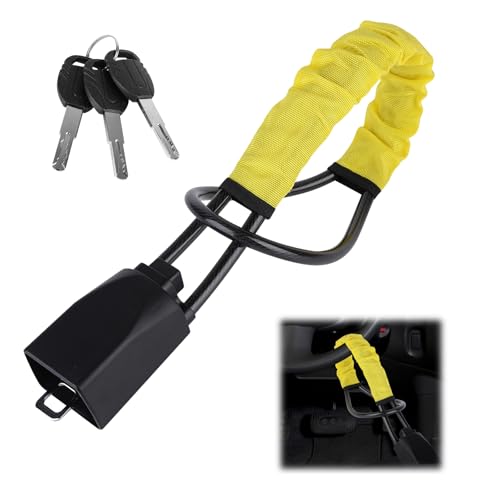 Steering Wheel Lock,Car Steering Wheel Locks,Heavy Duty Universal Steering Locks High Visibility Car Lock Anti-Theft Device,Car Lock Steering Wheel with 3 Keys,Steering Locks for My Car (Yellow)