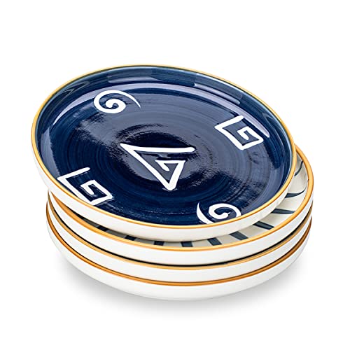 Mdzf Sweet Home 8-Inch Porcelain Dinner Plates Set, Pasta Serving Dishes Japanese Style Tableware Dessert Dishes - Set Of 4 #TOP21