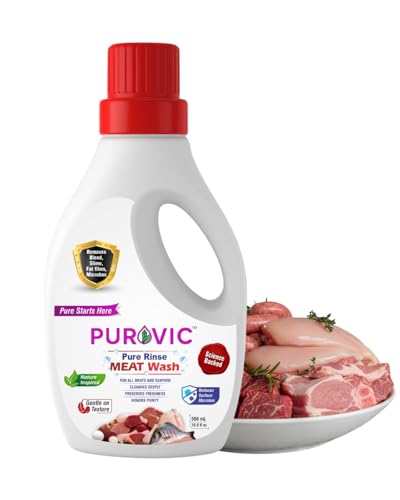 Image of Pure Rinse Meat Wash | Nature-Engineered Meat & Seafood Cleaner | Fast-Acting Formula with Botanical Actives | Removes Odour, Slime, Blood & Fat Film | Safe for Chicken, Fish & Mutton - 500ml