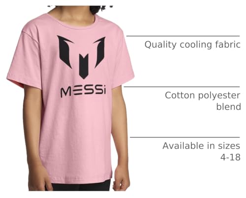 Image of Messi Girls' Lifestyle Short Sleeve T-Shirt, Slim-fit Graphic Tee