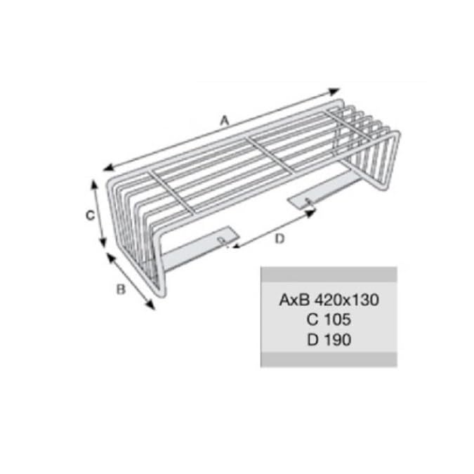 COPPIA GRIGLIA PARASASSI PROTEZIONE FANALE POSTERIORE STOP SU BARRA PARAINCASTRO PER FORD TRANSIT T 350 300 DAL 2006/2013-420x130 mm