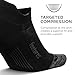 Feetures Elite Ultra Light No Show Tab Ankle Socks - Sport Sock with Targeted Compression - Black, S (1 Pack)