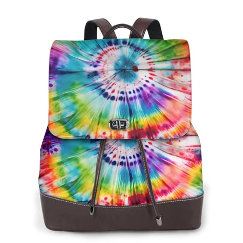 Sac à dos en cuir Tie Dye Hippies pour ordinateur portable chic