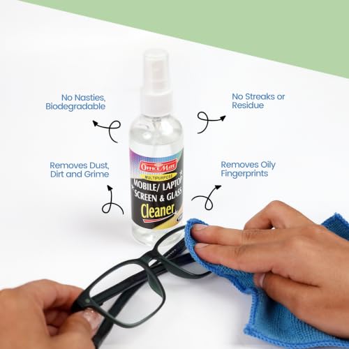 Image of Soni Officemate 3-in-1 Screen Cleaning Kit | 100ml Laptop Cleaner Spray + Microfiber Cloth + Brush | Screen Cleaner for Laptop, Mobile, Monitor, TV, LCD, LED, PC | Prevents Static Electricity | Screen Cleaner for Laptop, Mobile, Monitor, TV, LCD, LED, PC | Prevents Static Electricity