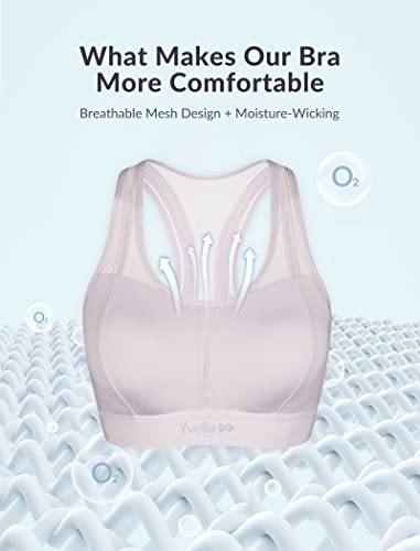 Yvette Mesh Sports Bras For Women High Impact Moisture Wicking Racerback Sports Bra Molded Cup For Running Plus Size Purple #TOP3