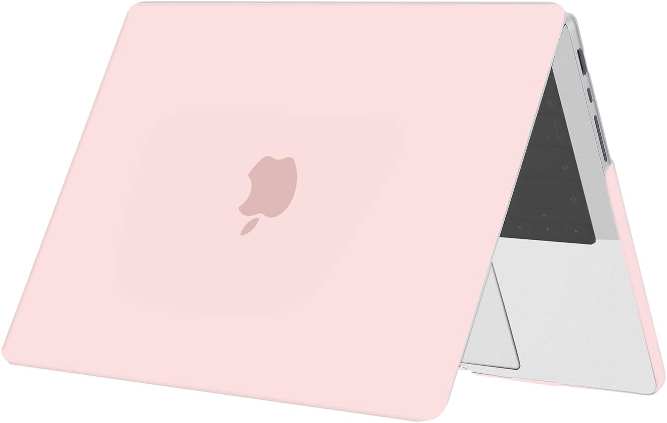 Se7enline Compatible with 2021-2025 MacBook Pro 14 inch Case Hard Shell Cover for 14-inch A3434 A2442 A2779 A2918 A2992 A3112 A3401 M5 M4 M3 M2 M1&Keyboard Skin &Screen Protector &Dust Plug,Chalk Pink