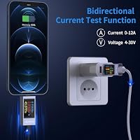 YOJOCK 360W USB C Tester Messgerät Typ-C Multimeter Digital, 4-30V 0-12A PD Voltmeter Power Meter Kapazität Spannungsprüfer Strommessgerät, USB Power Meter Leistungskapazität Detektor – Ansicht 3