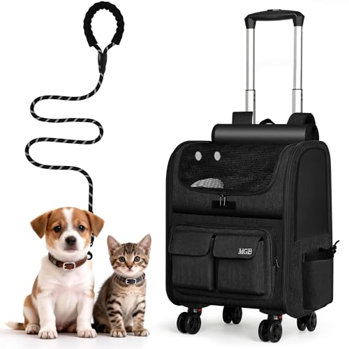 MGB Rolling Cat & Small Dog Carrier Black