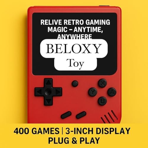 Image of Game Box 400 in 1 - Retro Handheld Gaming Console with 3 Inch Color Screen, Rechargeable Battery, AV Output, Classic Video Games for Kids & Adults (Colour May Vary) (Style 2)