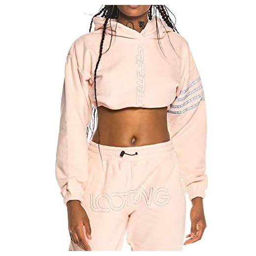 GRIMEY Sudadera Chica Sighting in Vostok Polar Fleece Crop Hoodie FW19 Pink-S