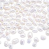 LEGENTLISUR 100 piezas de perlas de agua dulce para hacer joyas, perlas cultivadas naturales blancas, perlas sueltas para pulseras, collares, pendientes, suministros de manualidades (4 5mm)