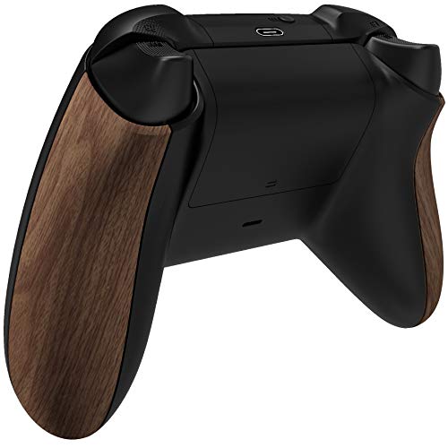 Image of eXtremeRate Controller Grip for Xbox Series X & S, Wood Grain Soft Touch Comfortable Side Rails, Replacement Back Panels Accessories Rear Shell for Xbox Core Wireless Controller