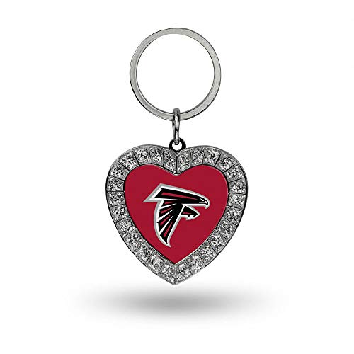 Image of Rico Industries NFL Football Rhinestone Heart Keychain - Great Accessory