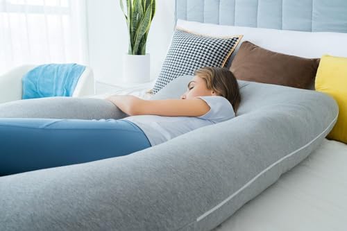 Image of Safe Multifunctional Microfiber U Shaped Pregnancy Pillow /Maternity Pillow. (Grey-U-Chain-2)