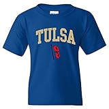UGP Campus Apparel YS03 - Tulsa Hurricane Arch Logo Youth T Shirt - Medium - Royal