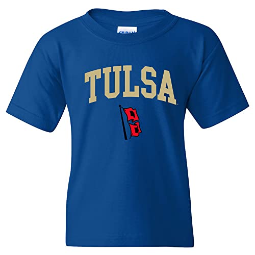UGP Campus Apparel YS03 - Tulsa Hurricane Arch Logo Youth T Shirt - Small - Royal