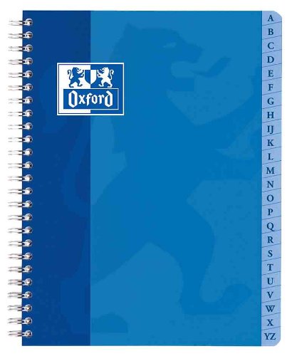 OXFORD Lot de 10 Carnets répertoire double spirale 17x22 cm 90 feuilles 90g Coloris Aléatoire