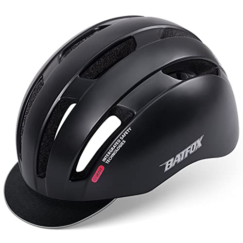 BATFOX 自転車用ヘルメット通勤通学用アーバンバイク スクーター用ヘルメット反射性デカールと着脱式サンバイザー傷つきにくいペイントコート 男性用女性用