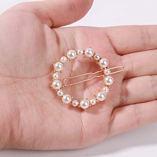 Boho Perle Kreis Haarspange Gold Perle Haarspange Vintage Runde Haarklemme Dekorative Bobby Pin Geometrie Haarschmuck für Frauen und Mädchen Geschenke
